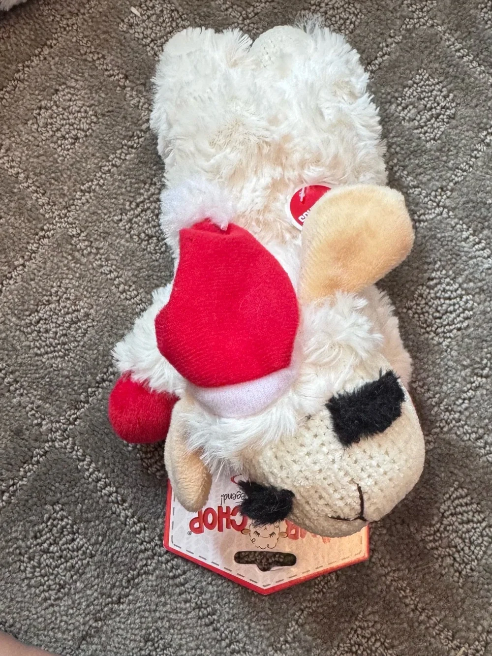 NWT Multi-pet Lamb Chop Christmas Santa Squeaking Stuffed Plush Dog Toy